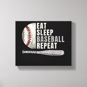 Eat Sleep Baseball Repeat Funny Baseball Player Canvas Print