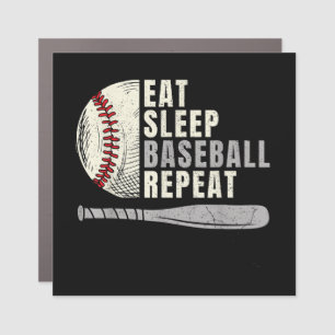 Eat Sleep Baseball Repeat Funny Baseball Player  Car Magnet