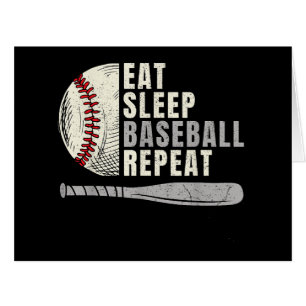 Eat Sleep Baseball Repeat Funny Baseball Player  Cards