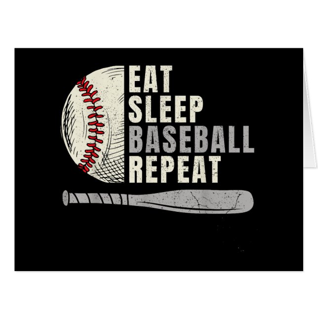 Eat Sleep Baseball Repeat Funny Baseball Player  Cards (Front Horizontal)