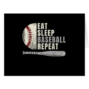 Eat Sleep Baseball Repeat Funny Baseball Player Cards