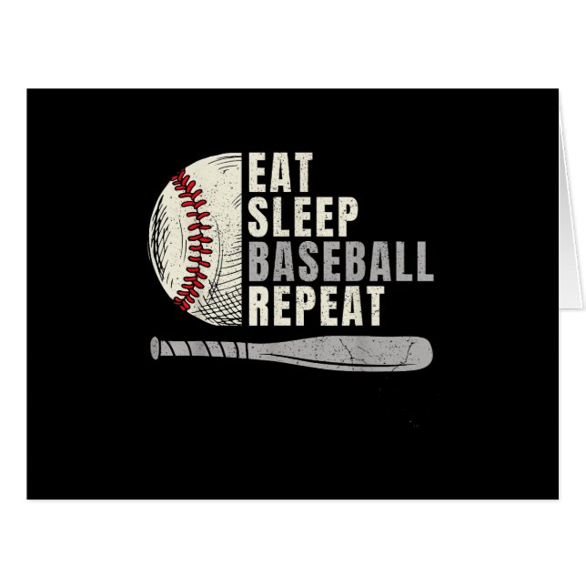 Eat Sleep Baseball Repeat Funny Baseball Player Cards (Front Horizontal)