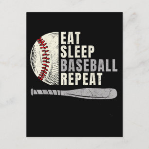 Eat Sleep Baseball Repeat Funny Baseball Player Enclosure Card