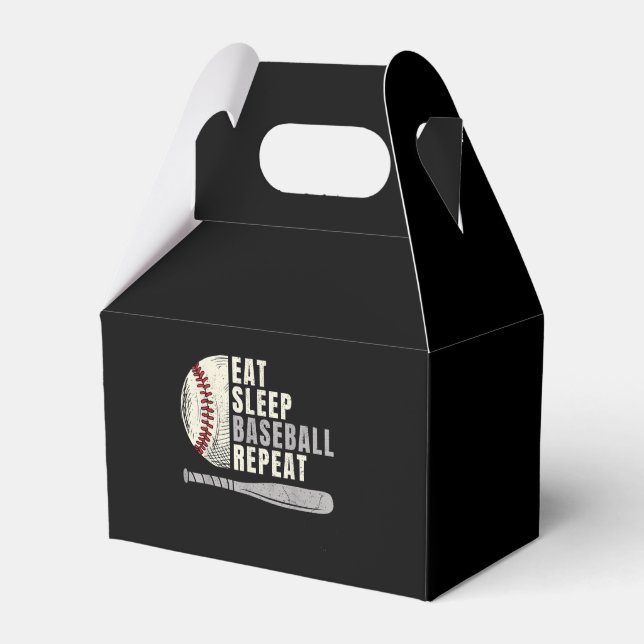Eat Sleep Baseball Repeat Funny Baseball Player  Favor Boxes (Front Side)