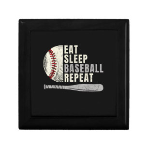 Eat Sleep Baseball Repeat Funny Baseball Player Gift Box