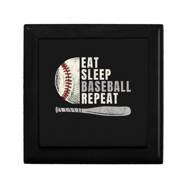 Eat Sleep Baseball Repeat Funny Baseball Player  Gift Box (Front)
