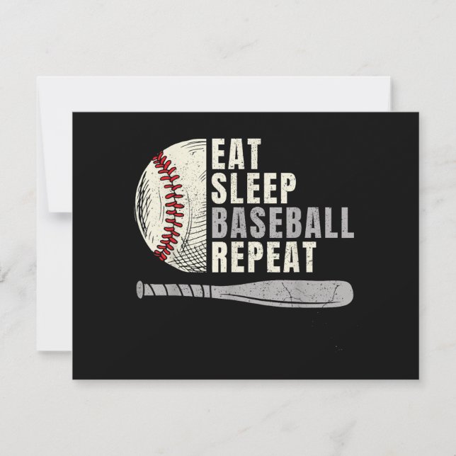 Eat Sleep Baseball Repeat Funny Baseball Player Holiday Card (Front)