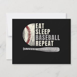 Eat Sleep Baseball Repeat Funny Baseball Player Holiday Card