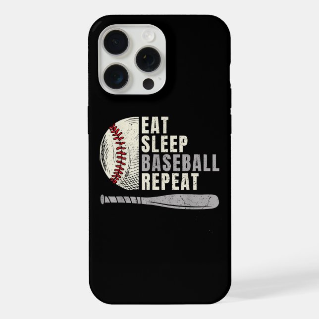 Eat Sleep Baseball Repeat Funny Baseball Player  Iphone Case (Back)