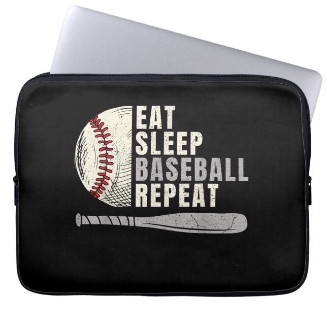 Eat Sleep Baseball Repeat Funny Baseball Player  Laptop Sleeve (Front)