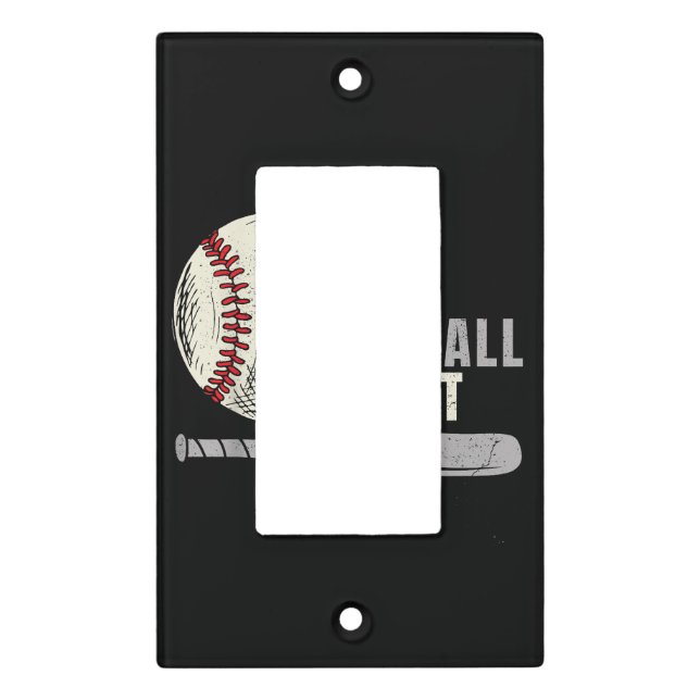 Eat Sleep Baseball Repeat Funny Baseball Player  Light Switch Cover (Front)
