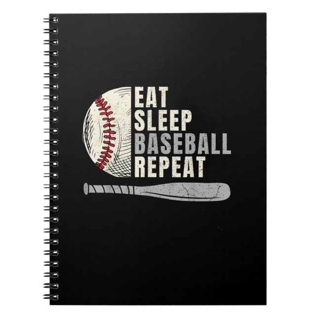 Eat Sleep Baseball Repeat Funny Baseball Player  Notebook (Front)