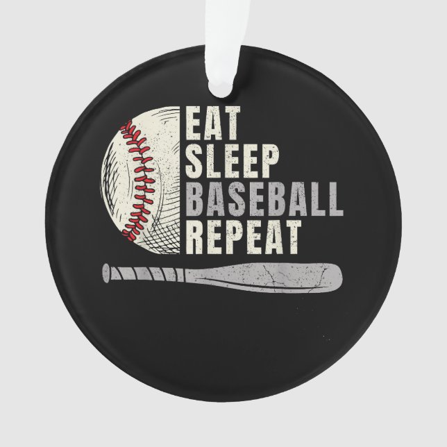 Eat Sleep Baseball Repeat Funny Baseball Player  Ornament (Front)