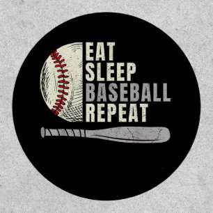 Eat Sleep Baseball Repeat Funny Baseball Player Patch