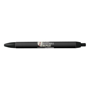 Eat Sleep Baseball Repeat Funny Baseball Player Pen