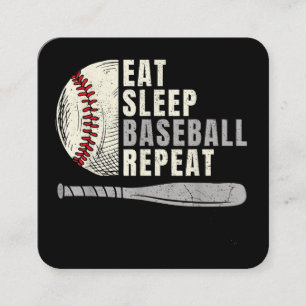 Eat Sleep Baseball Repeat Funny Baseball Player  Square Business Card