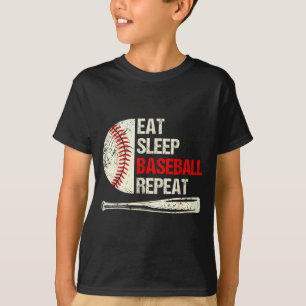 Eat Sleep Baseball Repeat Funny Baseball Player T-Shirt
