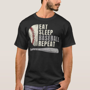 Eat Sleep Baseball Repeat Funny Baseball Player T-Shirt