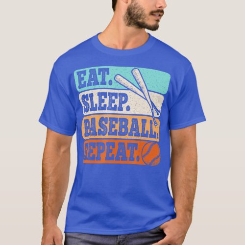 Eat Sleep Baseball Repeat Funny Baseball Player    T_Shirt
