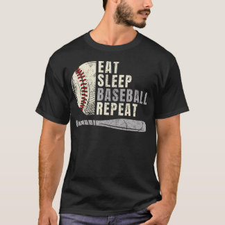 Eat Sleep Baseball Repeat Funny Baseball Player T-Shirt