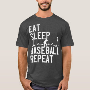 Eat Sleep Baseball Repeat Funny Baseball Player T-Shirt