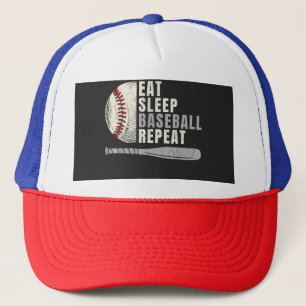 Eat Sleep Baseball Repeat Funny Baseball Player Trucker Hat