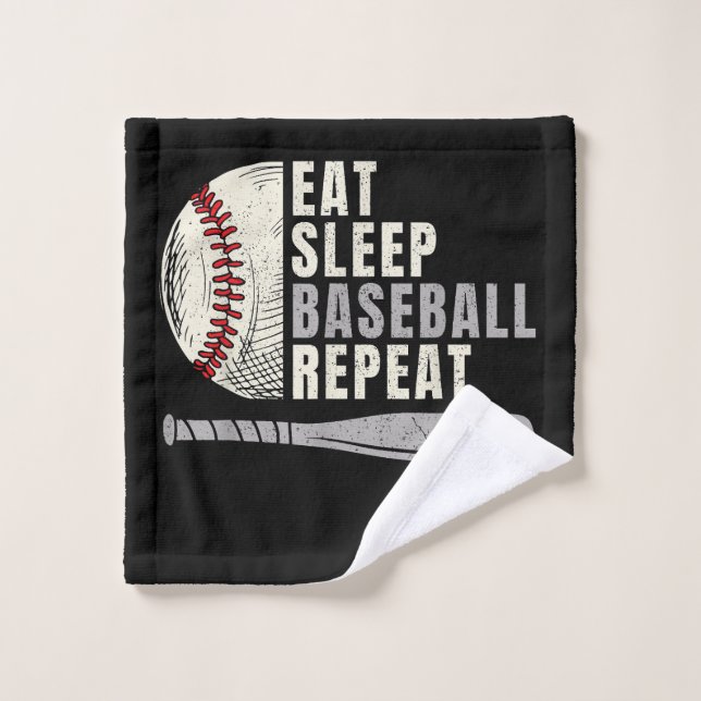 Eat Sleep Baseball Repeat Funny Baseball Player Wash Cloth (Wash Cloth)