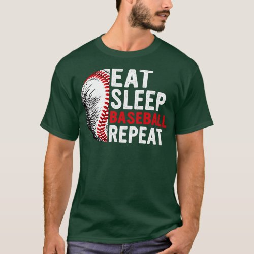 Eat Sleep Baseball Repeat Funny Baseball Players B T_Shirt