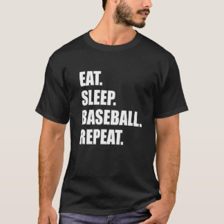 Eat. Sleep. Baseball. Repeat. Funny Baseball Premi T-Shirt