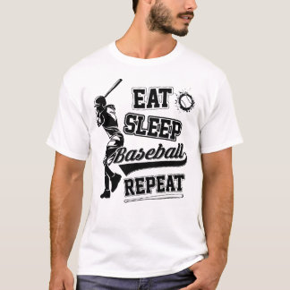 eat sleep baseball repeat funny baseball shirt