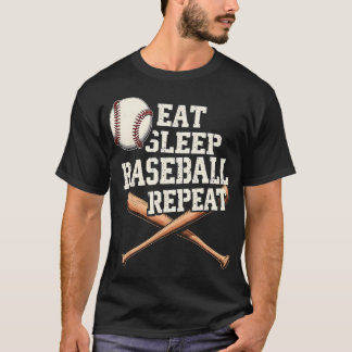 Eat Sleep Baseball Repeat Funny T-Shirt