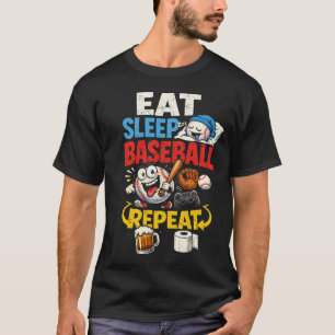 Eat Sleep Baseball Repeat Funny T-Shirt