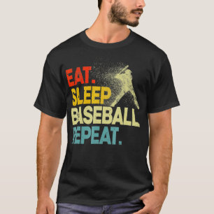 Eat Sleep Baseball Repeat Funny Vintage Baseball H T-Shirt
