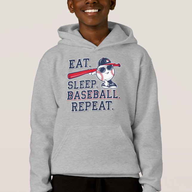 Eat. Sleep. Baseball. Repeat Hoodie (Front)