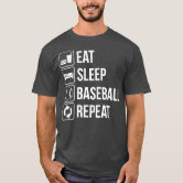 Eat Sleep Baseball Repeat Shirts, Catcher Pitcher Baseball Player T-Shirt  Unisex