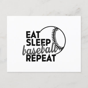 Eat Sleep Baseball Repeat Postcard