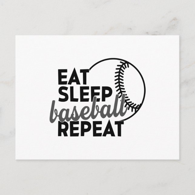 Eat Sleep Baseball Repeat Postcard (Front)