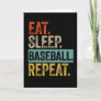 Eat sleep baseball repeat retro vintage card