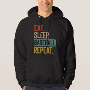 Eat Sleep Baseball Repeat retro vintage colors Hoodie