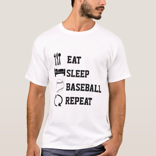 Eat Sleep Baseball Repeat Sport T-Shirt (Front)