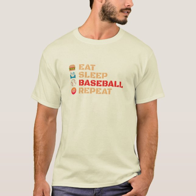 Eat Sleep Baseball Repeat T-Shirt (Front)