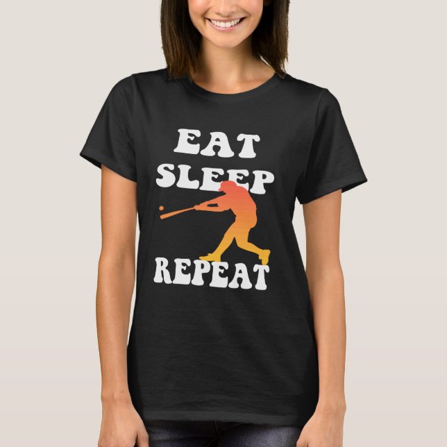 Eat Sleep Baseball Repeat T-Shirt (Front)