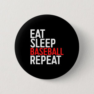 Eat Sleep Baseball Repeatsport Game Gift T Shirt Button