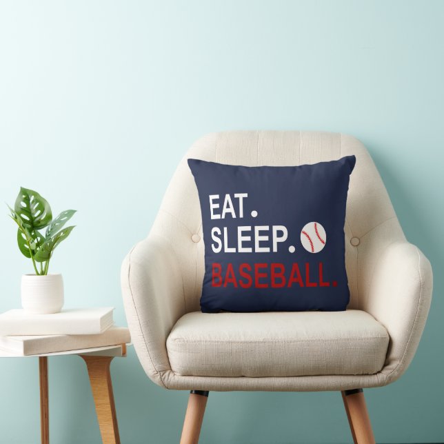 Eat Sleep Baseball Throw Pillow (Chair)