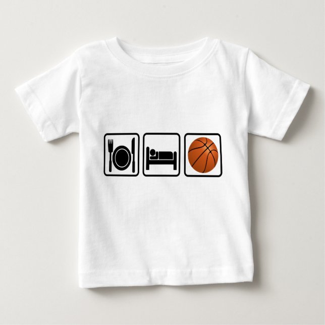 Eat, Sleep, Basketball Baby T-Shirt (Front)