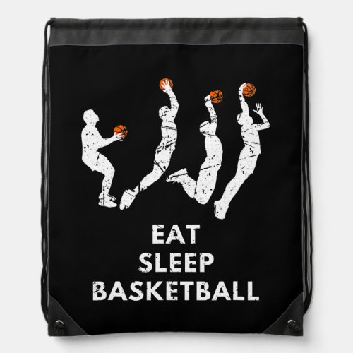 Eat Sleep Basketball Design Sports Game Player Drawstring Bag