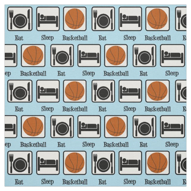 Eat Sleep Basketball Fabric (Swatch)