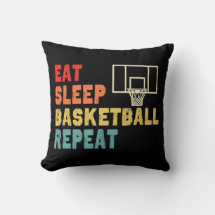 Eat Sleep Basketball Repeat apparel for girls, boy Throw Pillow