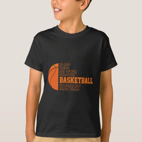 Eat Sleep Basketball Repeat Basketball Player  T_Shirt