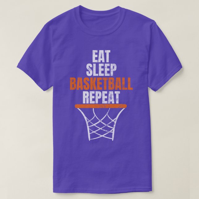 Eat Sleep Basketball Repeat Basketball Player T-Shirt (Design Front)
